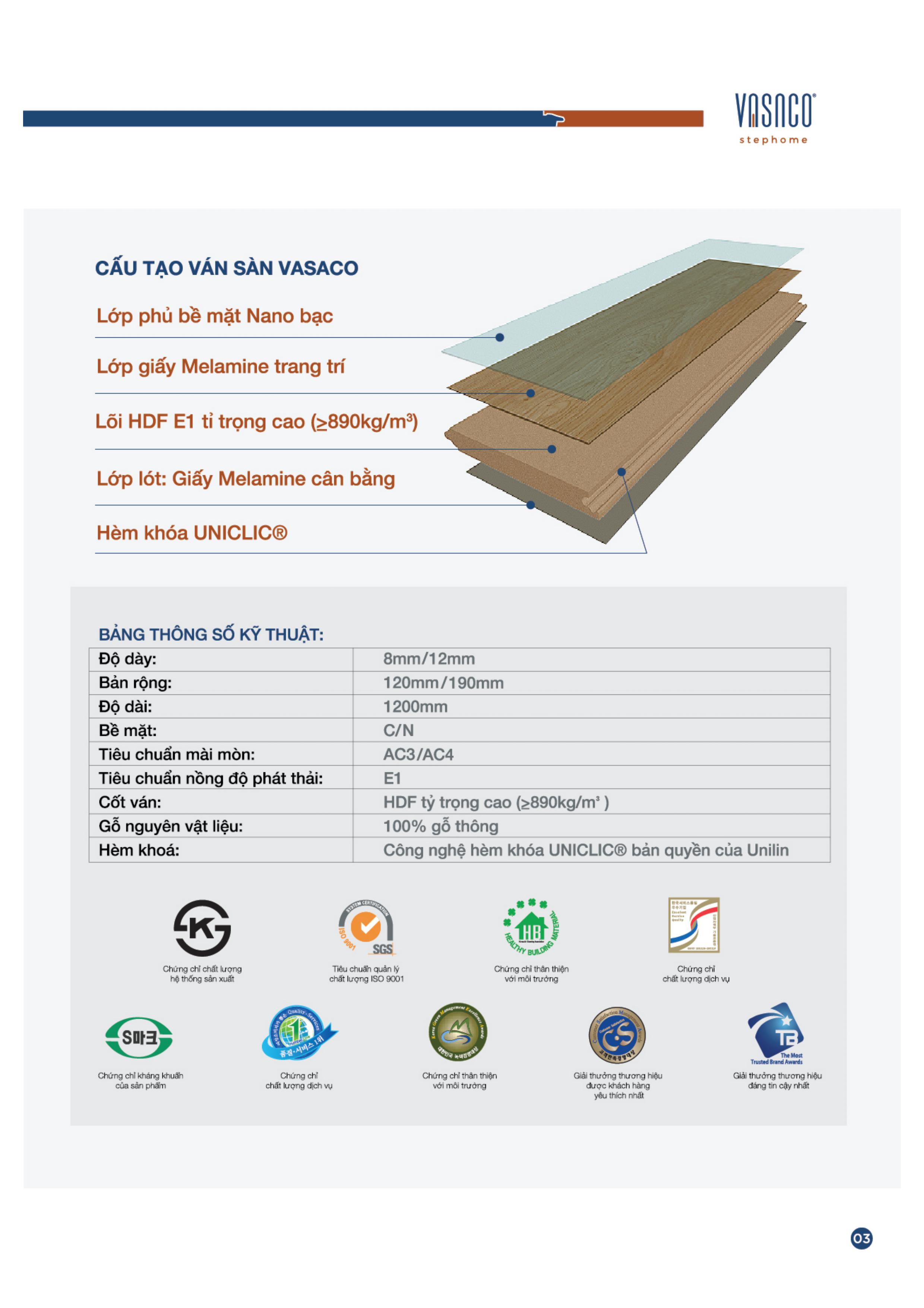 catalogue sàn gỗ công nghiệp VASACO