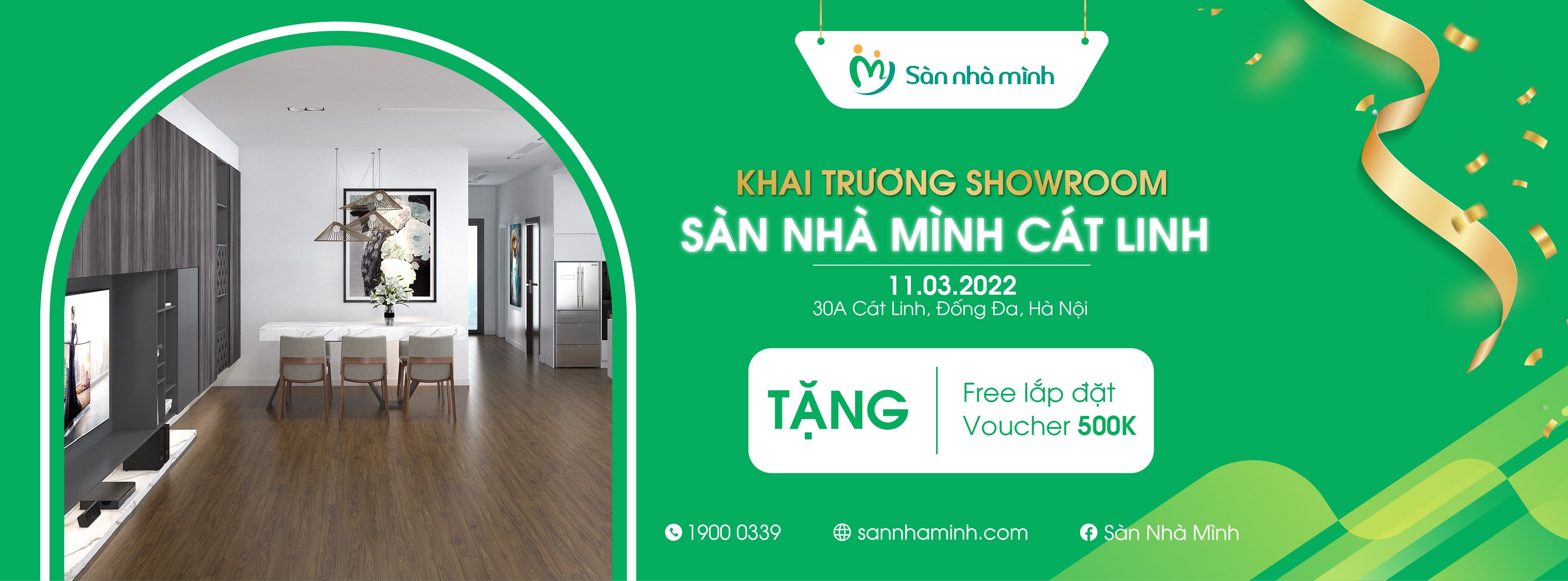 Chương trình khuyến mại khai trương showroom Sàn Nhà Mình Cát Linh