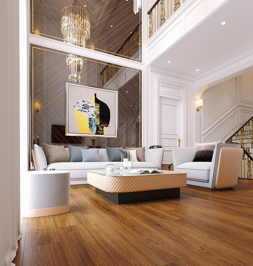 Top 6 mẫu sàn gỗ công nghiệp dành cho phòng khách 1